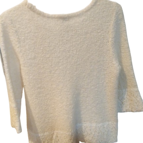 Chicos Jasmine Lace Trim Romantic Pullover Tunic Sweater Size 2 - Picture 6 of 16